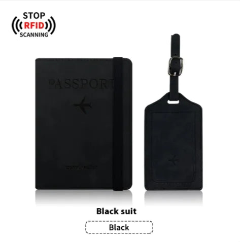 LEATHER PASSPORT HOLDER & LUGGAGE TAG BUNDLE