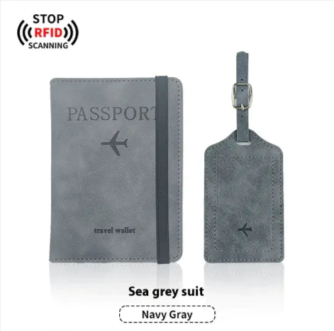 LEATHER PASSPORT HOLDER & LUGGAGE TAG BUNDLE