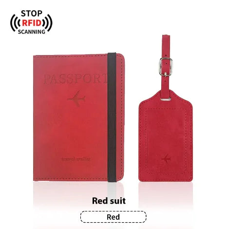 LEATHER PASSPORT HOLDER & LUGGAGE TAG BUNDLE