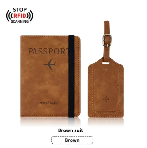 LEATHER PASSPORT HOLDER & LUGGAGE TAG BUNDLE