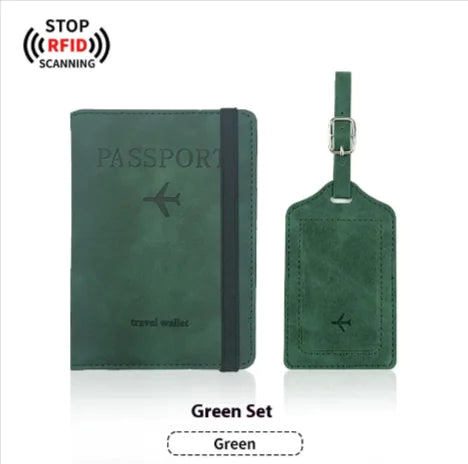 LEATHER PASSPORT HOLDER & LUGGAGE TAG BUNDLE